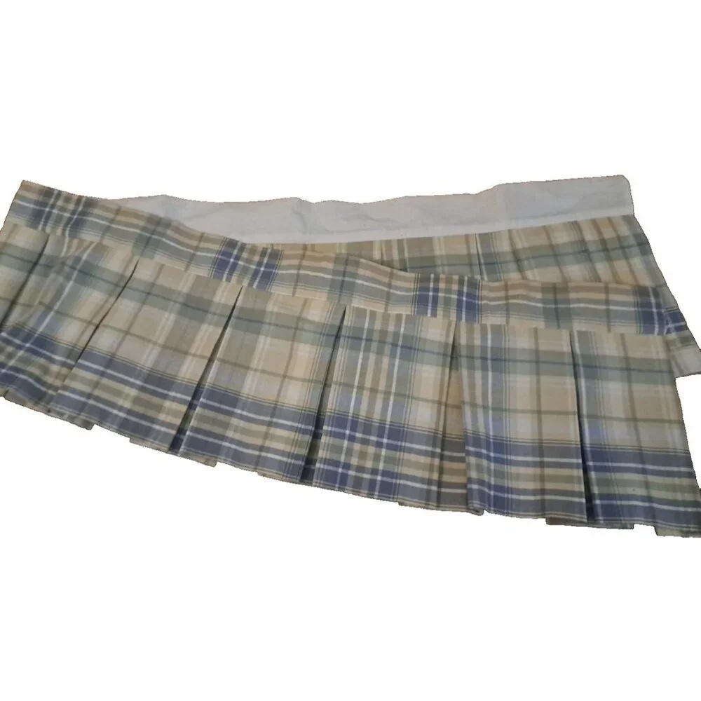Plaid Curtain Valance Pleated Blue Yellow Long Cottage Country Farmhouse 76x13